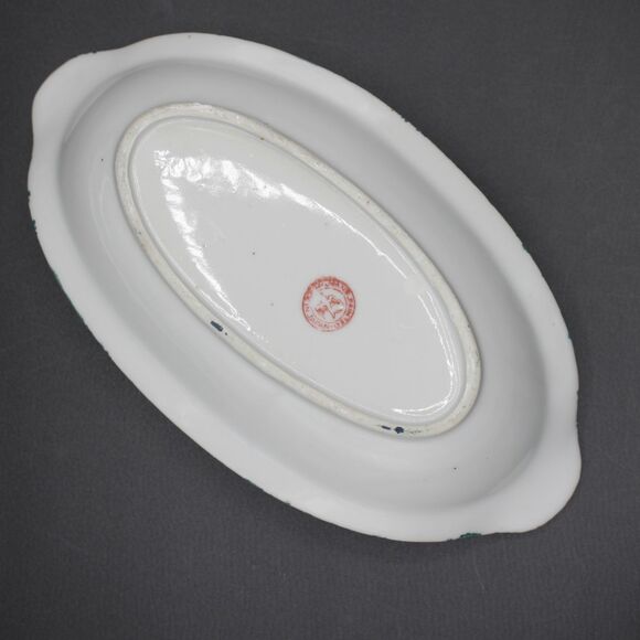 Vintage Japan Lusterware Dish Iridescent Porcelain Floral Candy Trinket Serving - Picture 4 of 5